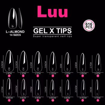 Gel X full cover tips Almond size L