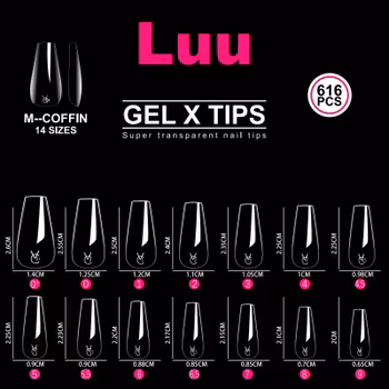 Gel X full cover tips Coffin size M
