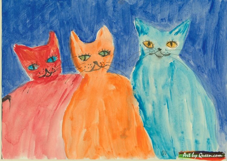 Tre glada katter