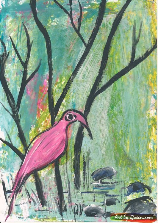 Flamingo vid sjön