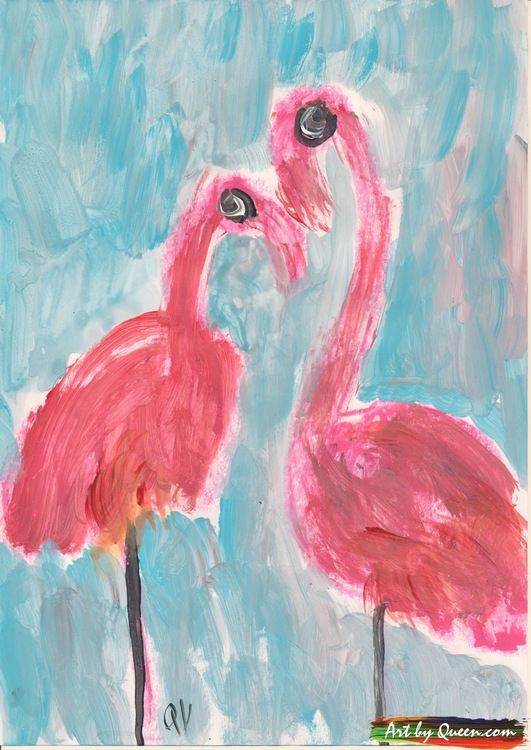 Två stolta flamingor