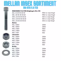 Mellan insex sortiment M6-M16 FZB