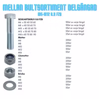 Mellan bultsortiment delgängat M6-M16 FZB