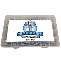 Sortimentlåda tumskruv UNC 215 delar 1/4"-1/2" FZB