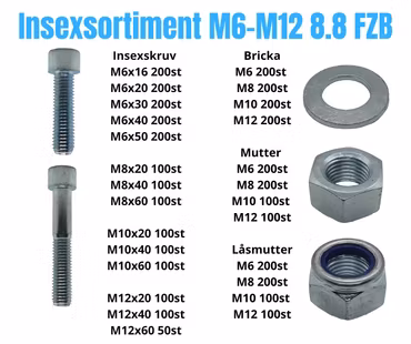 Insexsortiment M6-M12 8.8 FZB 40kg!