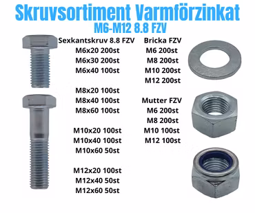 Bultsortimentet FZV 8.8 M6-M12 30KG!