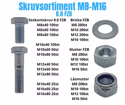 Bultsortiment M8-M16 FZB 50KG!