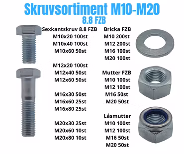 Bultsortiment M10-M20 FZB 50KG!