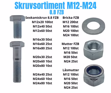 Bultsortiment M12-M24 FZB 60KG!