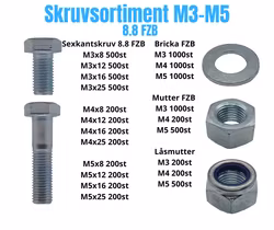 Bultsortiment M3-M5 FZB 15KG!