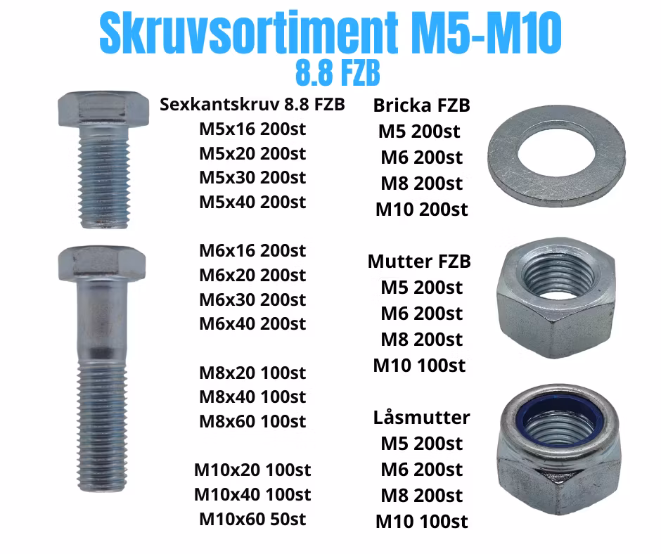 Bultsortiment M5-M10 FZB 30KG!