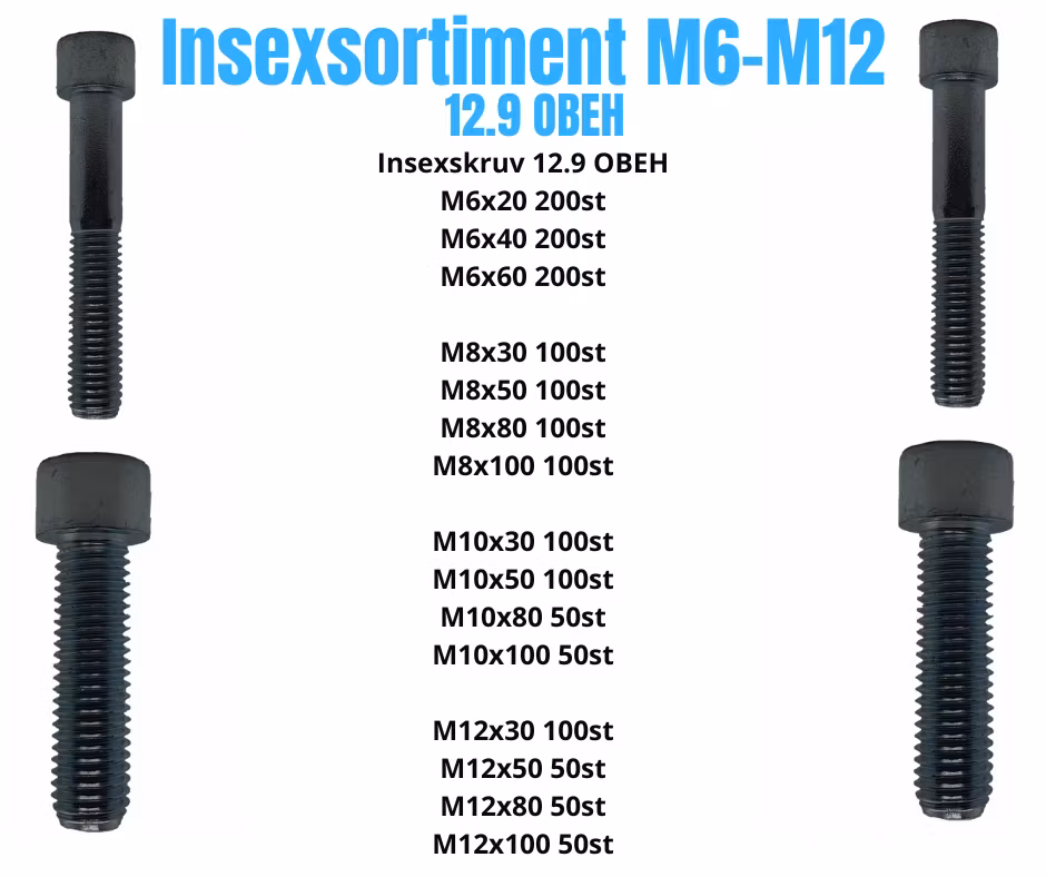 Insexsortiment M6-M12 12.9 Obeh 45KG!
