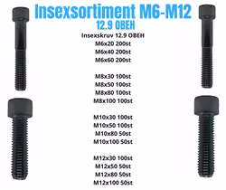 Insexsortiment M6-M12 12.9 Obeh 45KG!