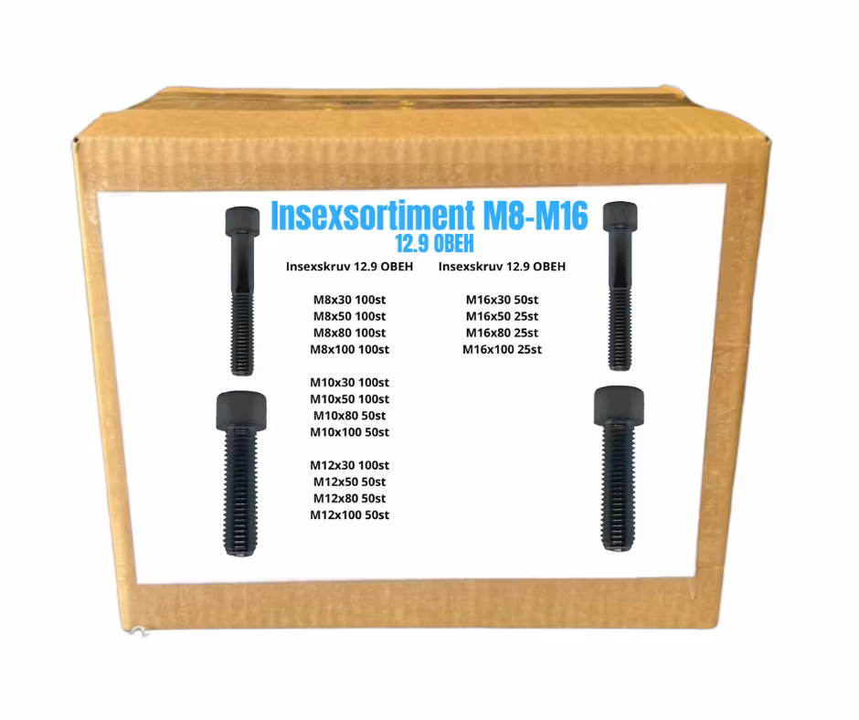 Insexsortiment M8-M16 12.9 Obeh 55KG!