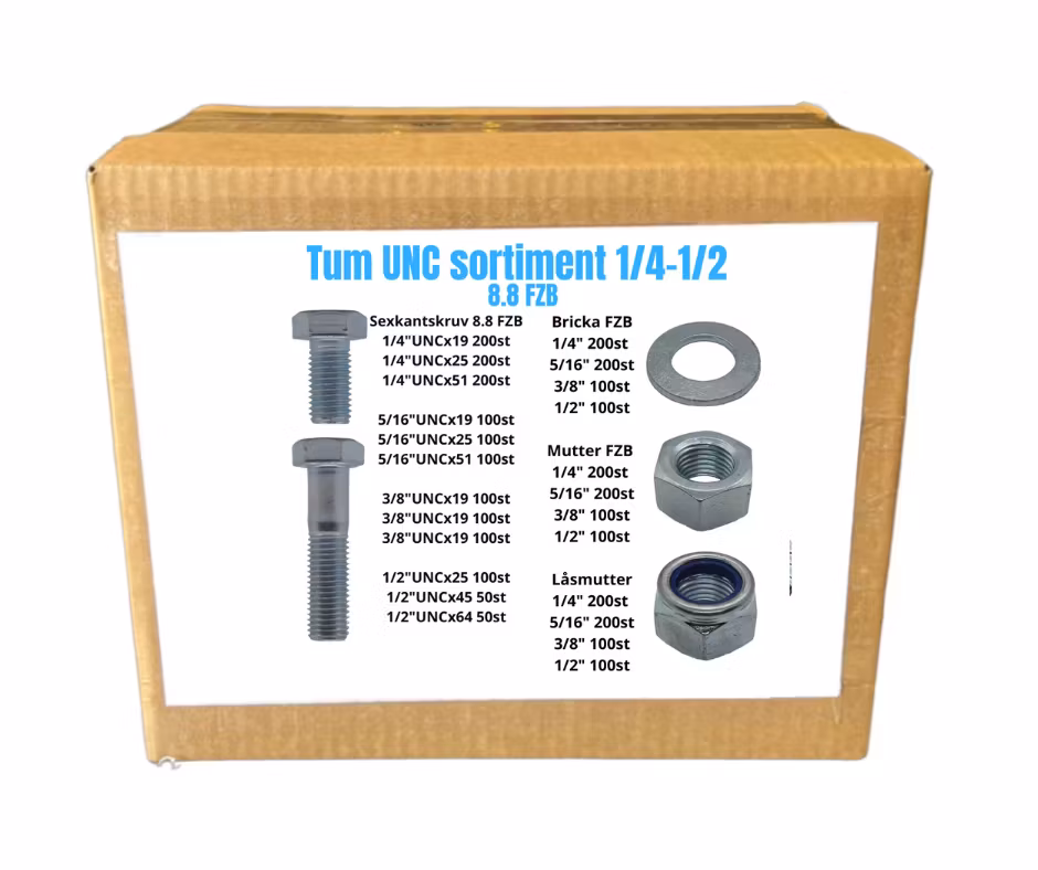 Tum UNC sortiment 1/4-1/2 8.8 FZB 40KG!