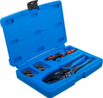 Crimptång och kontaktupplåsnings verktygsats | med 2 par backar