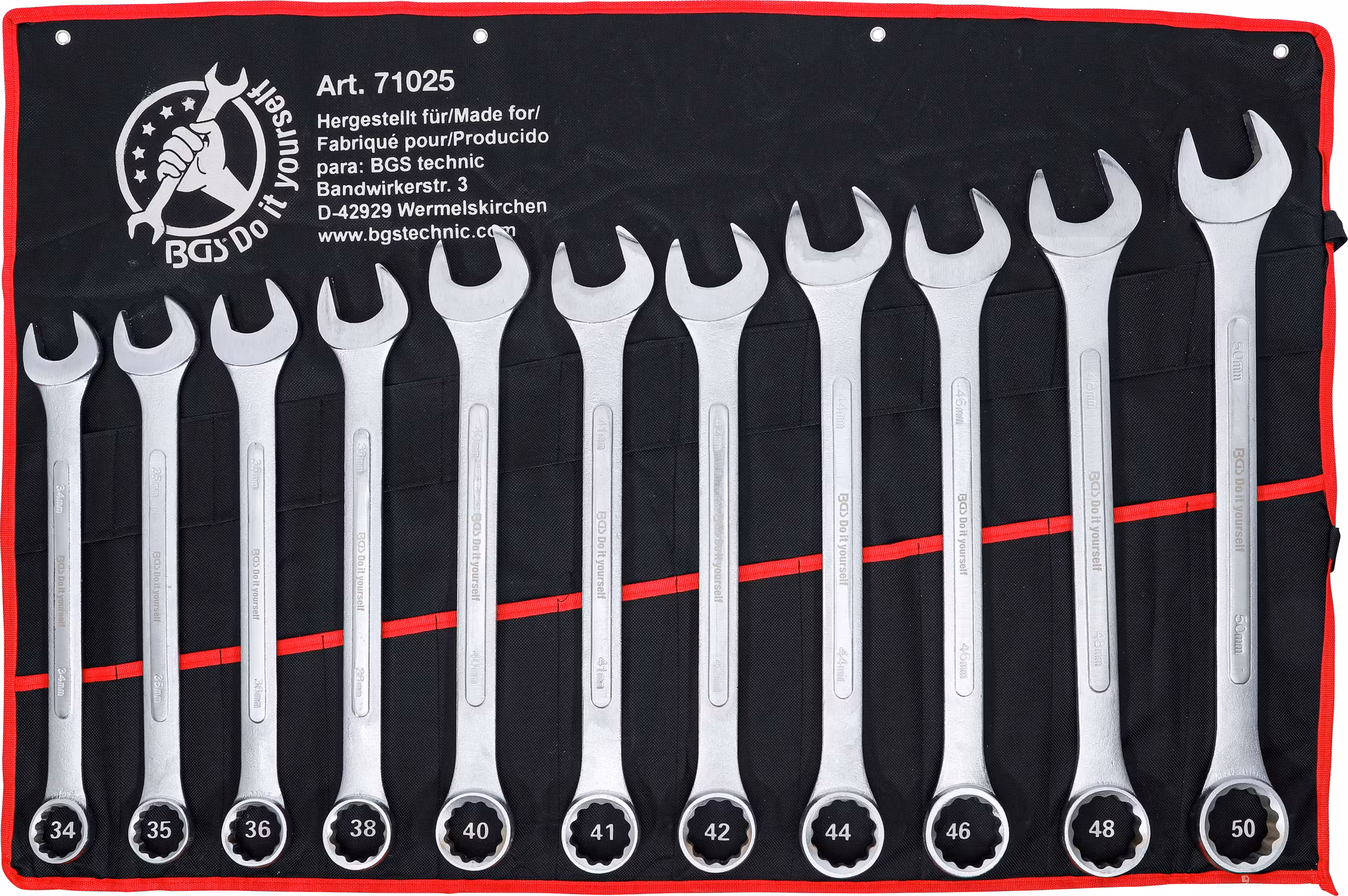 Blocknyckelsats XXL 34 - 50 mm 11 delar