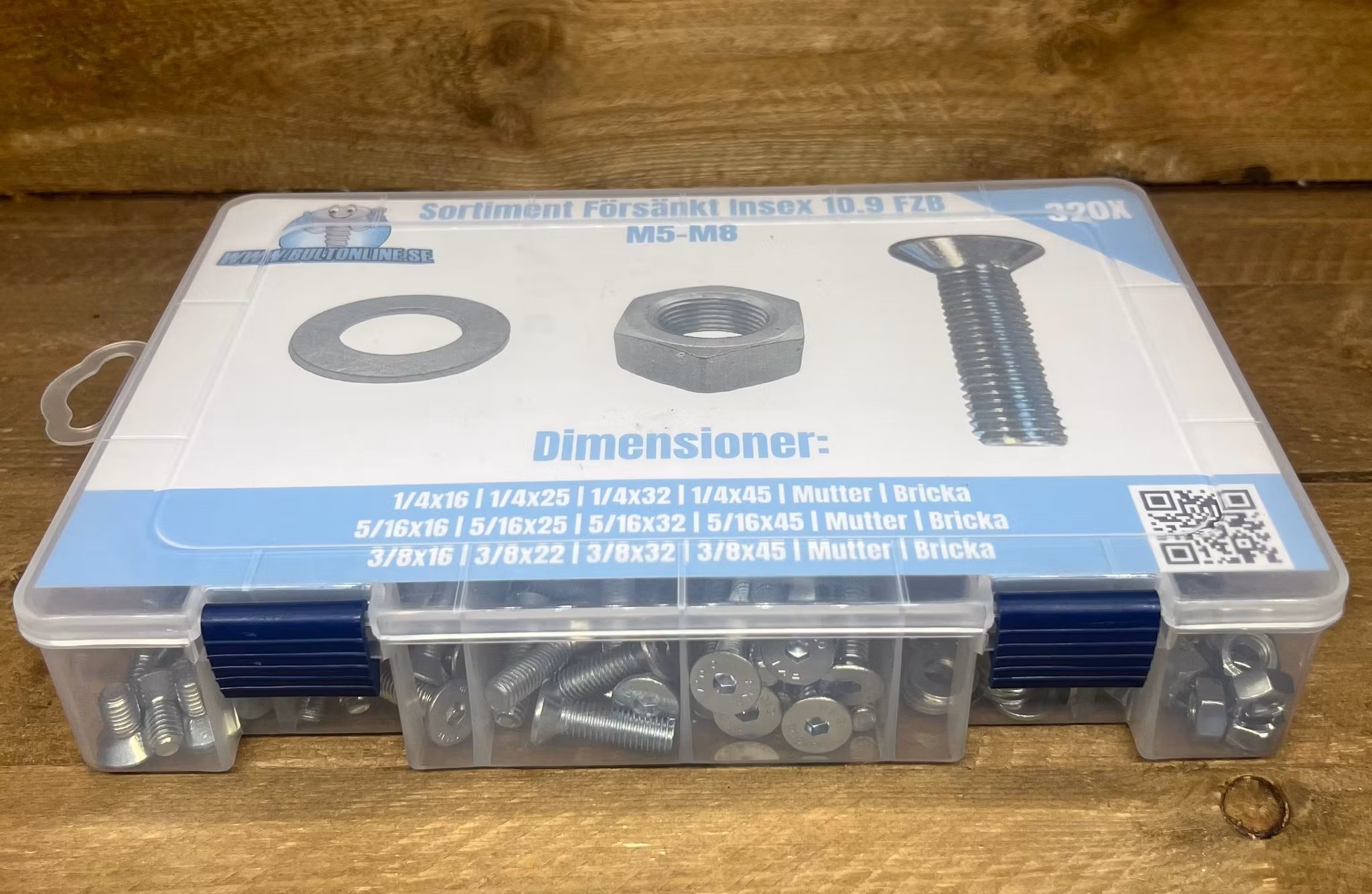 Sortiment Försänkt Insexskruv 10.9 FZB M5-M8 320 Delar