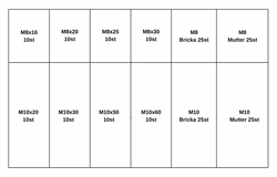 Sortiment Sexkantskruv Rostfri A4-80 M8-M10 180 Delar