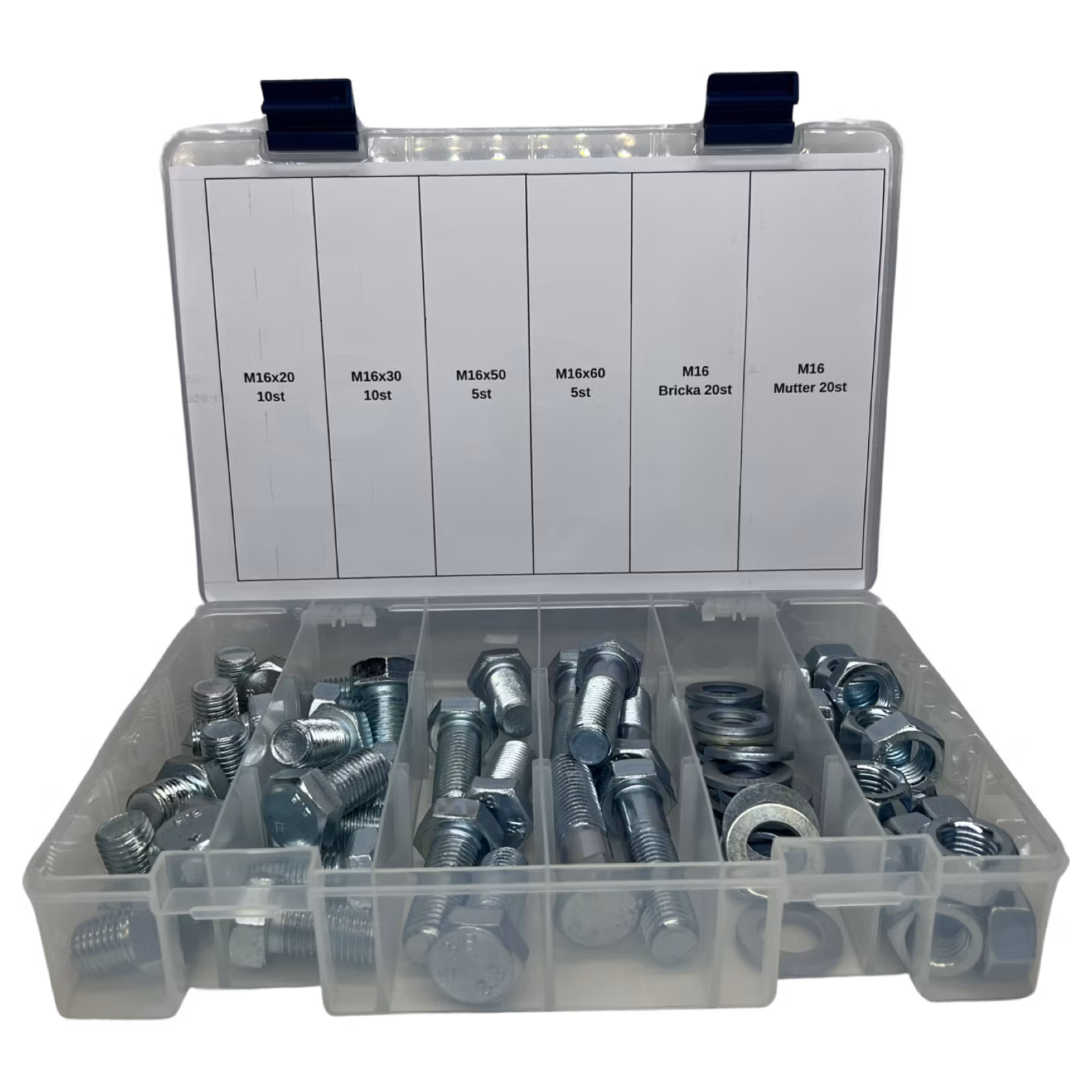 Sortiment Sexkantskruv 8.8 FZB M16 70 Delar