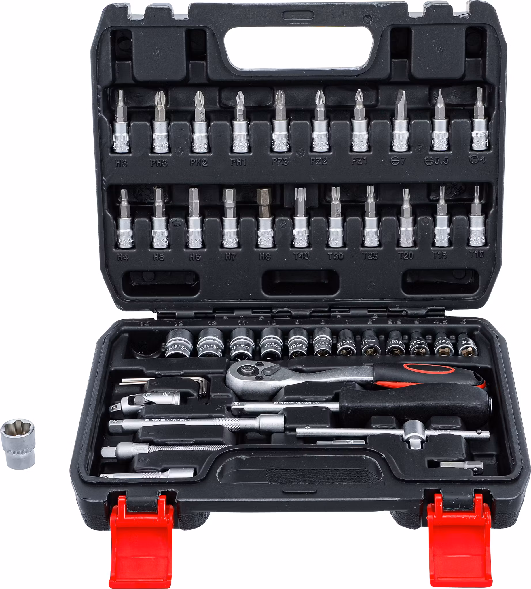 Hylsnyckelsats | 6,3 mm (1/4") | 46 delar