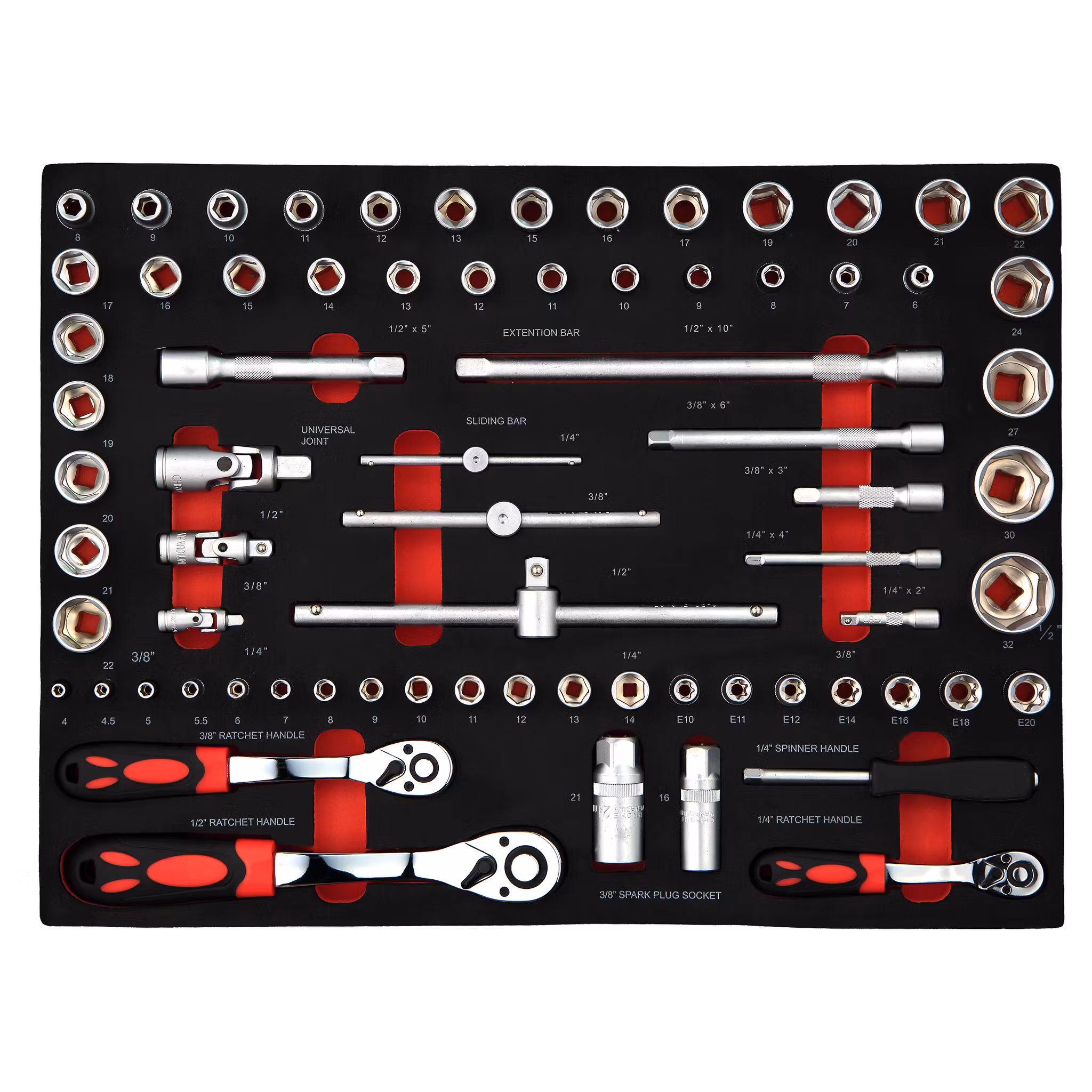 Verktygsvagn X2 Homeworx 167 delar