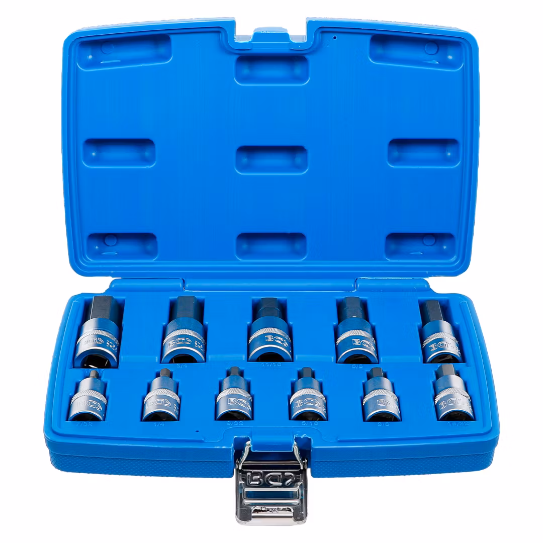 Bit-Insats-sats (1/2") Inre sexkant 7/32"-13/16" Tum 12 delar