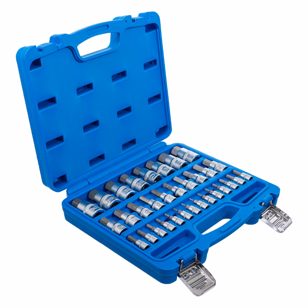 Bit-Insats-sats (1/4") (3/8") (1/2") Inre sexkant Metriska och tum 32 delar