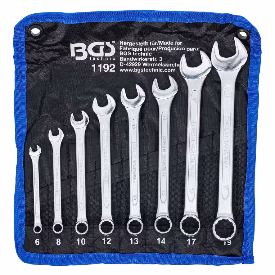 Blocknyckelsats 6-19 mm 8 delar