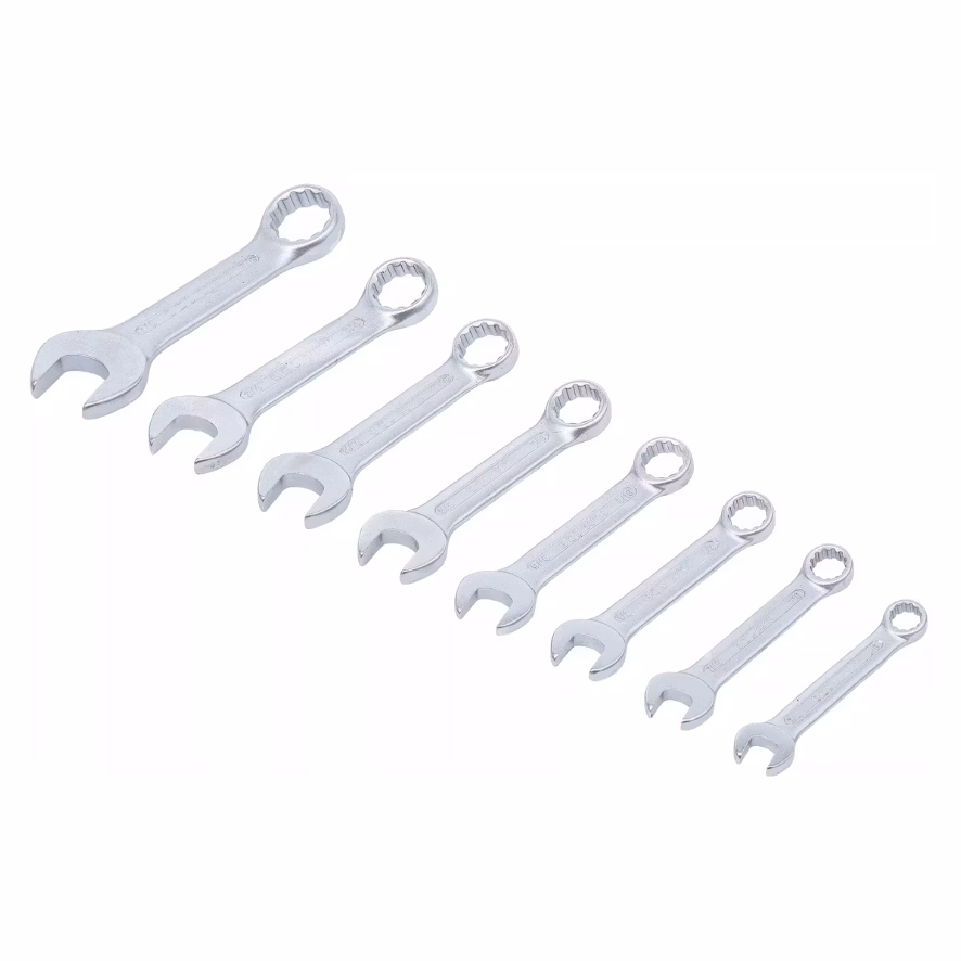 Blocknyckelsats extra kort Tum 3/8" - 7/8" 8 delar