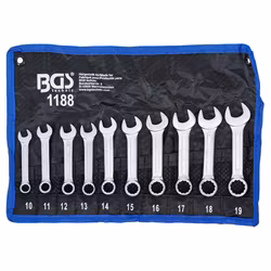 Blocknyckelsats extra kort 10 - 19 mm 10 delar