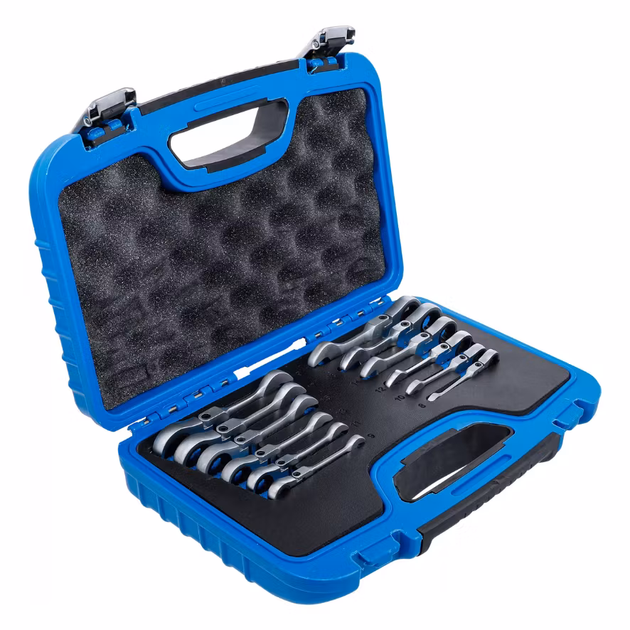 Spärrnycklar kort vinkelbar 8 - 19 mm 12 delar