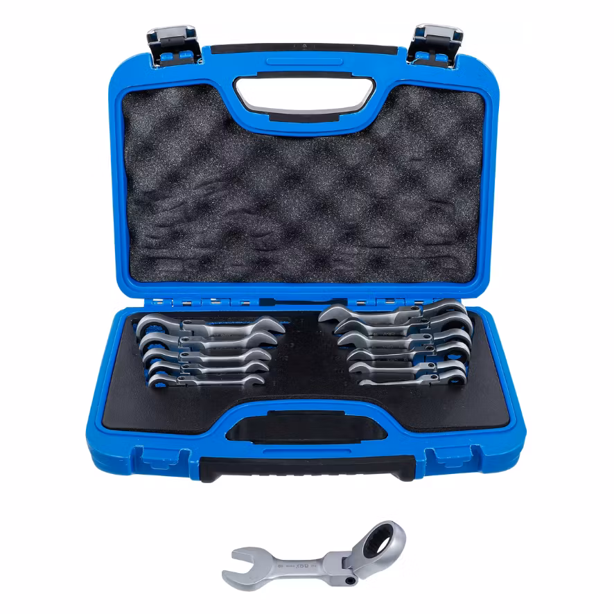 Spärrnycklar kort vinkelbar 8 - 19 mm 12 delar