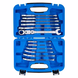 Spärrnycklar Dubbelledad vinkelbar 8 - 19 mm 12 delar