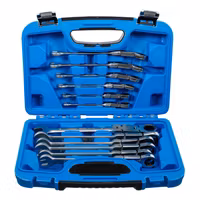 Spärrnycklar Dubbelledad vinkelbar 8 - 19 mm 12 delar