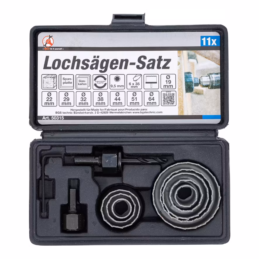 Hålsågsats Ø 19 - 64 mm Djup 24 mm 11 delar