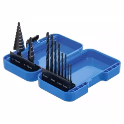 Spiral och Stegborrsats HSS 4 - 12 / 4 - 20 mm 2 - 5 mm 10 delar