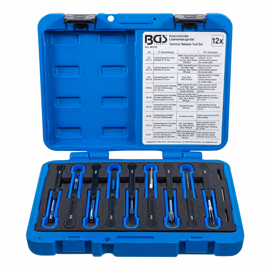 Kabelkontakter Demonteringsverktyg universal 12 delar