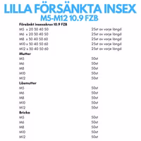 Lilla Försänkta Insex M5-M12 FZB