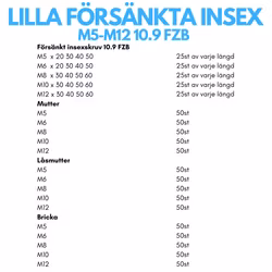 Lilla Försänkta Insex M5-M12 FZB