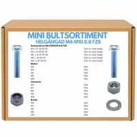 Mini bultsortiment helgängad M4-M10 8.8 FZB