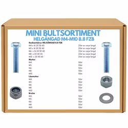 Mini bultsortiment helgängad M4-M10 8.8 FZB