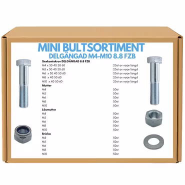Mini bultsortiment delgängat M4-M10 FZB