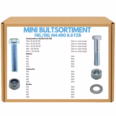 Mini Bultsortiment M4-M10 8.8 FZB