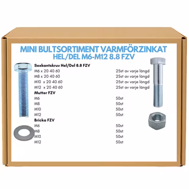 Mini Bultsortiment M6-M12 8.8 FZV