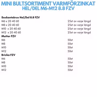 Mini Bultsortiment M6-M12 8.8 FZV