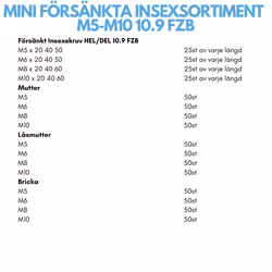 Mini Försänkt Insexskruv M5-M10 FZB