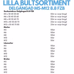 Lilla bultsortimentet delgängat M5-M12 FZB