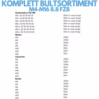 Kompletta bultsortimentet M4-M16 FZB