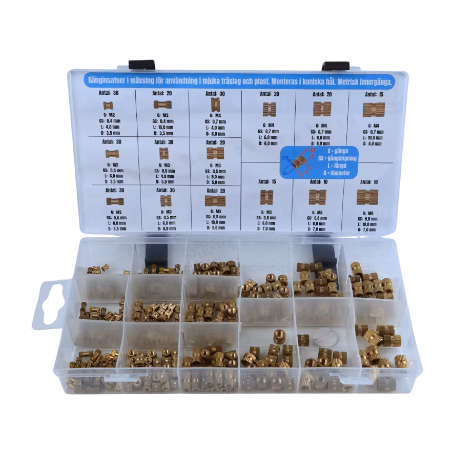 Gänginsatser, mässing METRISKA 330 delar